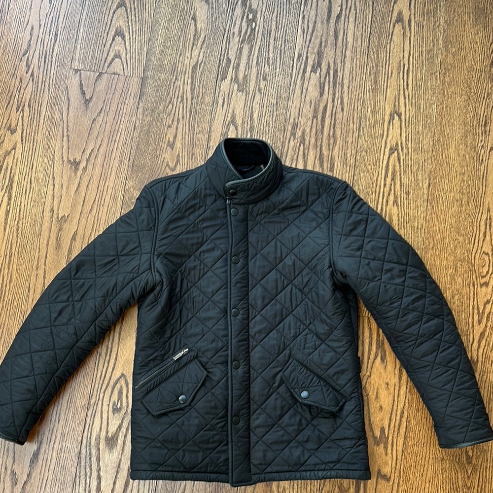 Men's Black Quilted Jacket - Picture 4 of 6